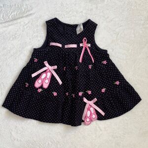 (2 for $10) Rare edition Black and Pink Polka Dot Baby Dress